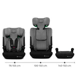 SCAUN AUTO KINDERKRAFT COMFY 75-150 CM, DK GREY