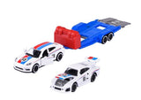 MAJORETTE SET 2 MASINUTE SI REMORCA PORSCHE PANAMERA SCARA 1:64