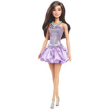 BARBIE FASHIONISTAS PAPUSA BARBIE BRUNETA CU ROCHIE MOV SI COLIER