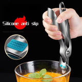Clema pentru Boluri, Vivimall, Anti-Alunecare, din Otel Inoxidabil si Silicon, de Uz Casnic, Rezistent la Temperaturi Inalte, 19.5x3.2 cm, Gri - vivimall.ro