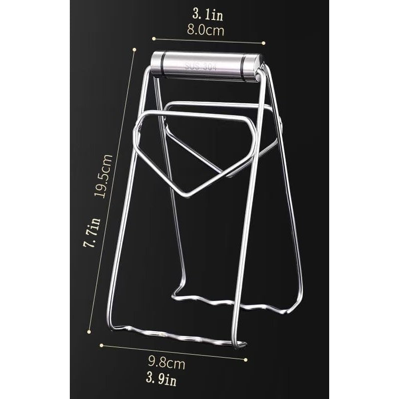 Clema Pentru Boluri, Anti-Alunecare, Din Otel Inoxidabil, Extindere, Pentru Oale, Tigai, De Uz Casnic, Rezistent La Temperaturi Inalte, 19.5X9.8X8 Cm, Gri - vivimall.ro