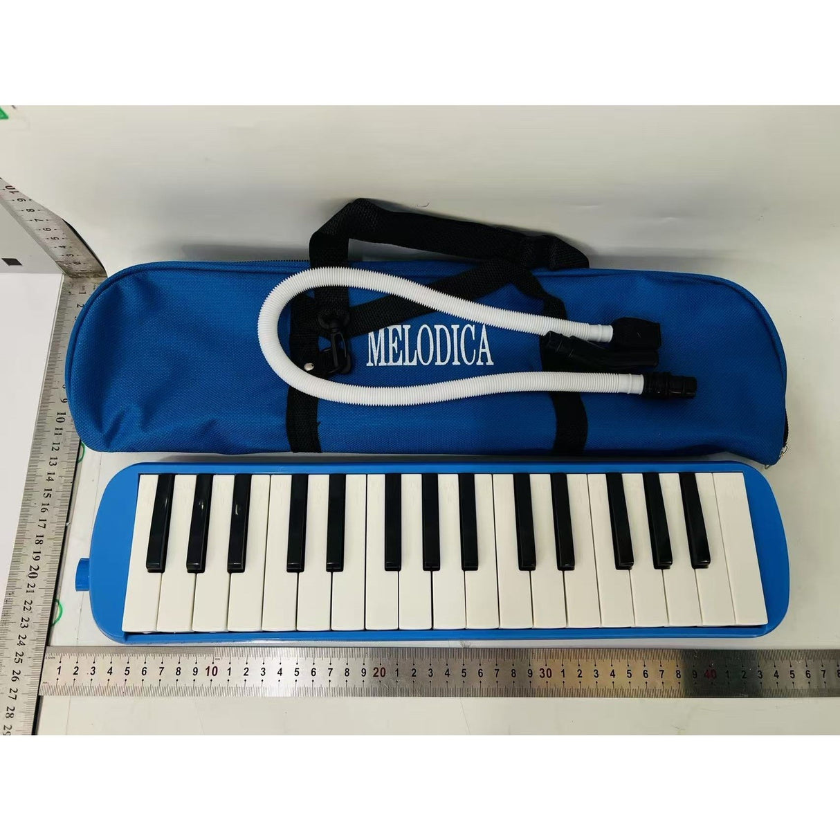 Muzicuta Melodica 32 Clape, Vivimall, din ABS, pentru Incepatori, 45 x 13 x 7 cm, Include Husa si Suflator, Albastru - vivimall.ro