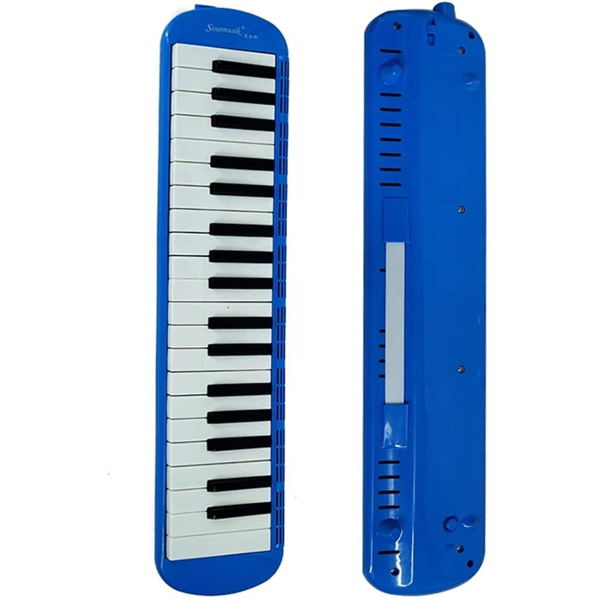 Muzicuta Melodica 32 Clape, Vivimall, din ABS, pentru Incepatori, 45 x 13 x 7 cm, Include Husa si Suflator, Albastru - vivimall.ro