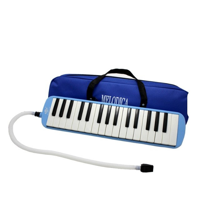 Muzicuta Melodica 32 Clape, Vivimall, din ABS, pentru Incepatori, 45 x 13 x 7 cm, Include Husa si Suflator, Albastru - vivimall.ro