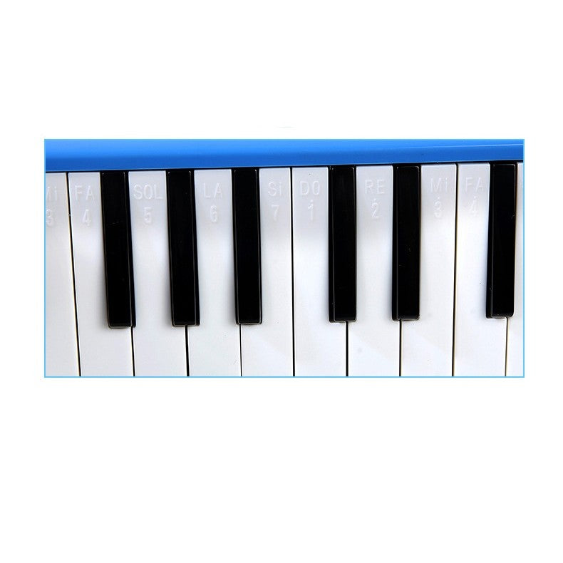 Muzicuta Melodica 32 Clape, Vivimall, din ABS, pentru Incepatori, 45 x 13 x 7 cm, Include Husa si Suflator, Albastru - vivimall.ro