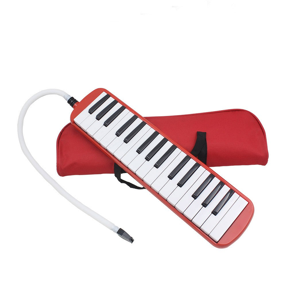 Muzicuta Melodica 32 Clape, Vivimall, din ABS, pentru Incepatori, 45 x 13 x 7 cm, Include Husa si Suflator, Rosu - vivimall.ro