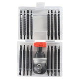 Set de Surubelnite 34-in-1 cu Clichet, Flippy, Set de Uz Casnic pentru Repararea Electronicelor Mici, Maner durabil, 12 x 10 x 5 cm, Negru Mat