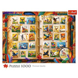 PUZZLE TREFL 1000 COLECTIA DE TIMBRE ATLASUL PASARILOR