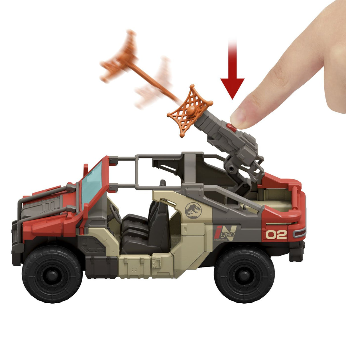 JURASSIC WORLD REBIRTH SET VEHICUL DE LUPTA LAUNCH N BATTLE CU FIGURINE SI ACCESORII