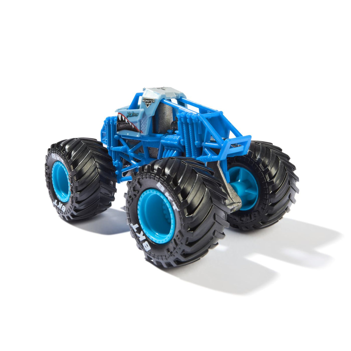 MONSTER JAM MASINUTA METALICA MEGALODON ALBASTRU SCARA 1 LA 64