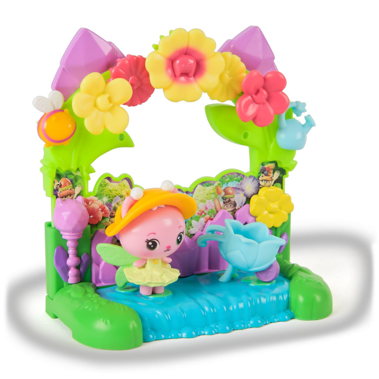 GABBYS DOLLHOUSE FILMUL SET BALCONUL GRADINA FERMECATA SI FIGURINA KITTY CU ACCESORII