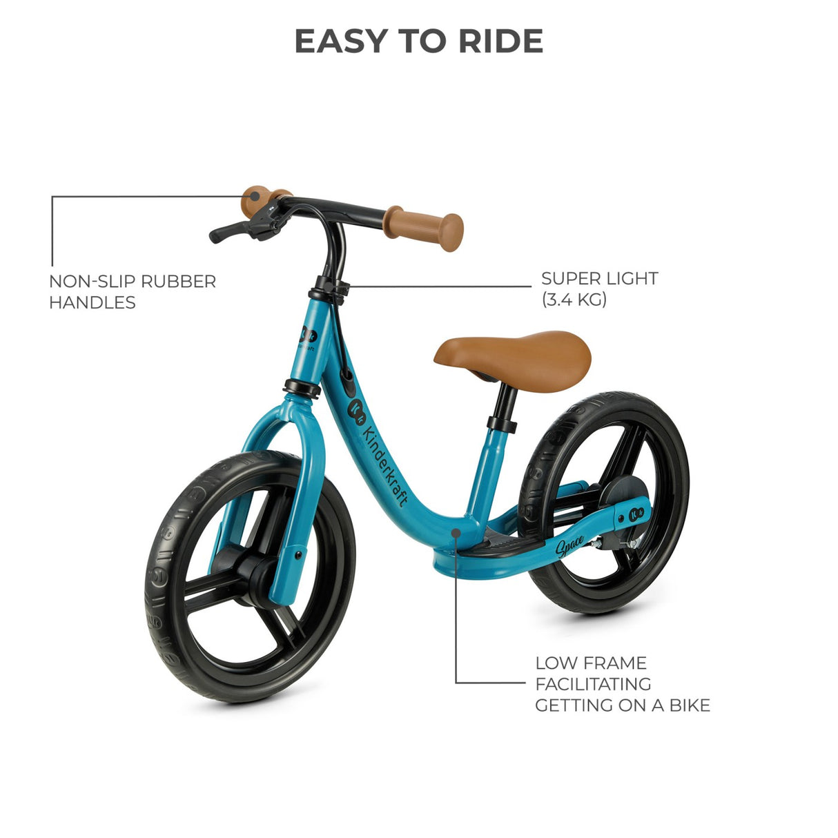BICICLETA FARA PEDALE KINDERKRAFT SPACE DARK BLUE