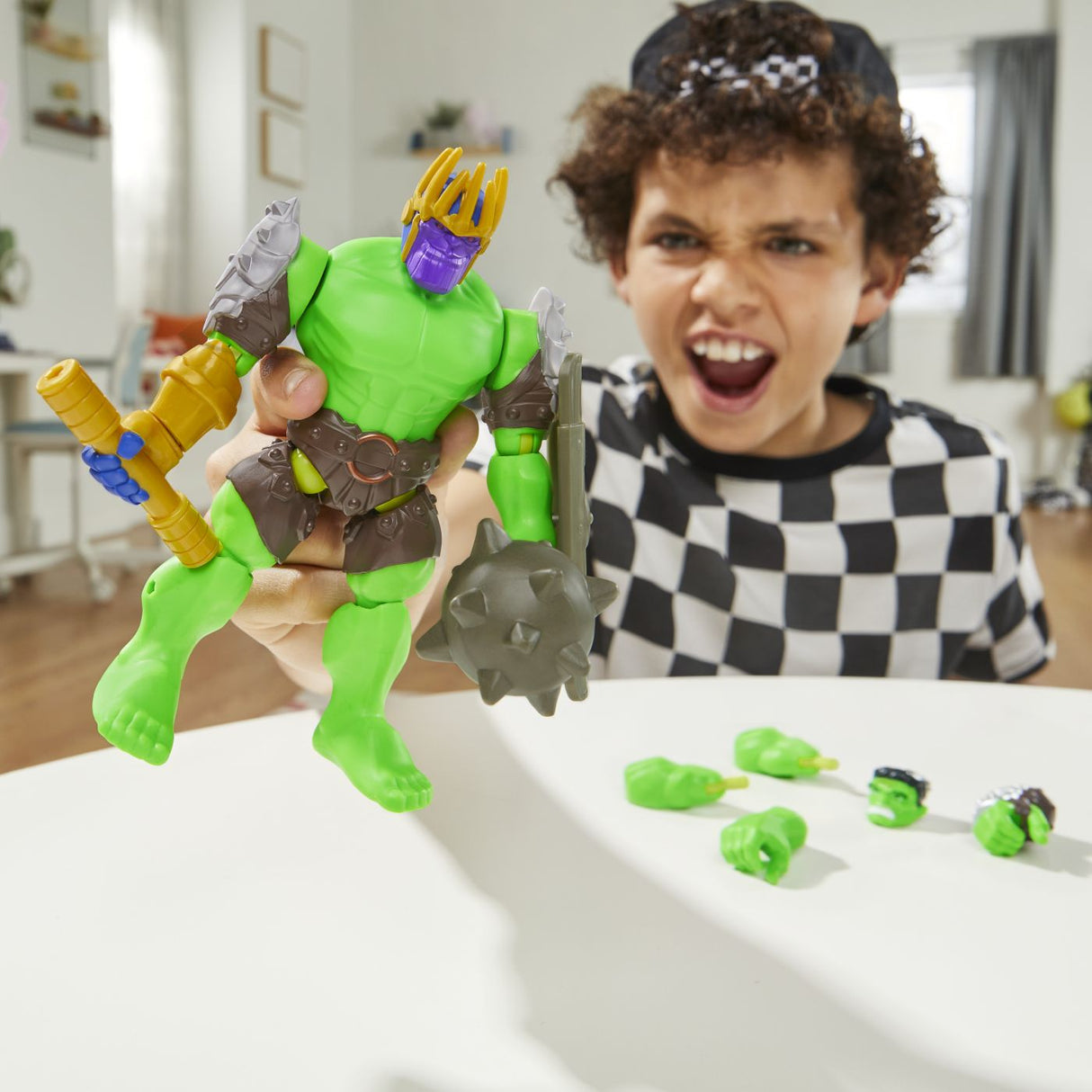 MARVEL AVENGERS MIX MASHERS SET FIGURINA HULK 12CM SI ACCESORII