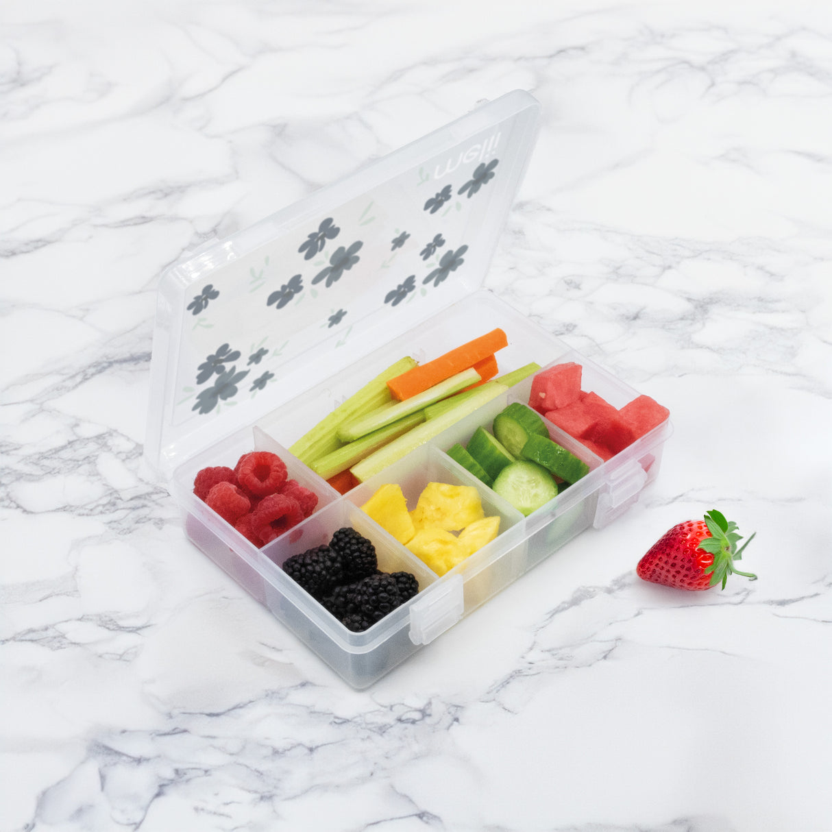 CUTIE SNACK 8 COMPARTIMENTE, MELII, PRINT FLORI