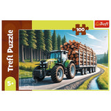 PUZZLE TREFL 100 TRACTOR FORESTIER CU LEMNE