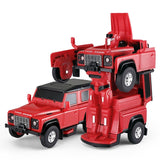 MASINUTA METALICA CONVERTIBILA LAND ROVER DEFENDER ROSU CU SCARA 1 LA 32