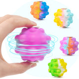 Fidget Spinner Pop It 3D tip Minge Senzoriala, Flippy, Jucarie Rotativa Anti-stres, pentru Copii si Adulti, Multicolor, 6 cm, Model Verde - vivimall.ro