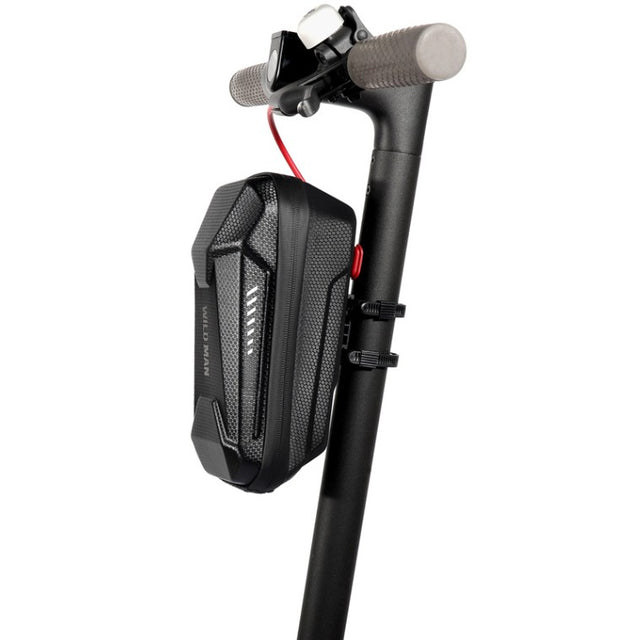 Borseta pentru bicicleta/trotineta Vivimall, spatiu de depozitare, antisoc, waterproof, cu fermoar, 3L, material carbon si plastic dur,  pentru trotineta electrica scuter, bicicleta, negru - vivimall.ro
