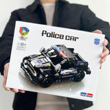 Set de Constructie Masina de Politie 4x4, Vivimall, 28x21cm, 243 de Piese, 6 ani, Negru - vivimall.ro