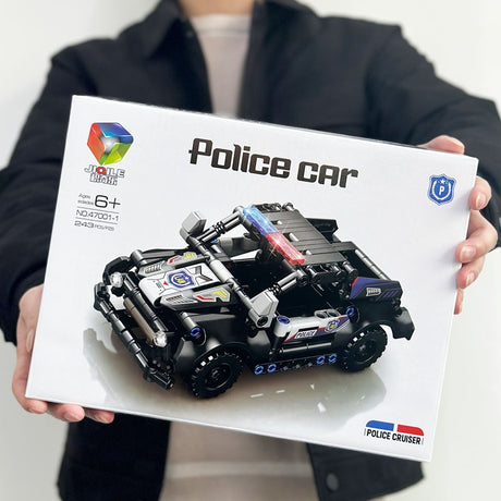 Set de Constructie Masina de Politie 4x4, Vivimall, 28x21cm, 243 de Piese, 6 ani, Negru - vivimall.ro