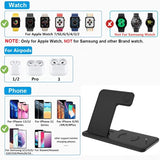 Incarcator Wireless FastCharge Vivimall 4 In 1, design pliabil, 15W, Compatibil Apple Watch, Airpods, iPhone, Android, Samsung, Huawei, Xiaomi, Oppo, Negru - vivimall.ro