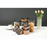 Set 4 Recipiente Din Plastic, Pentru Alimente/Obiecte, Inchidere Ermetica, 1 X 460 Ml, 2 X 700 Ml, 1 X 1300 Ml, Transparent - vivimall.ro