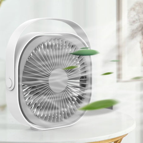 Mini Ventilator Pentru Birou Cu Usb, Rotire 360 Grade, 3 Viteze, 4000 Ma, 13.5 X 12,8 - vivimall.ro
