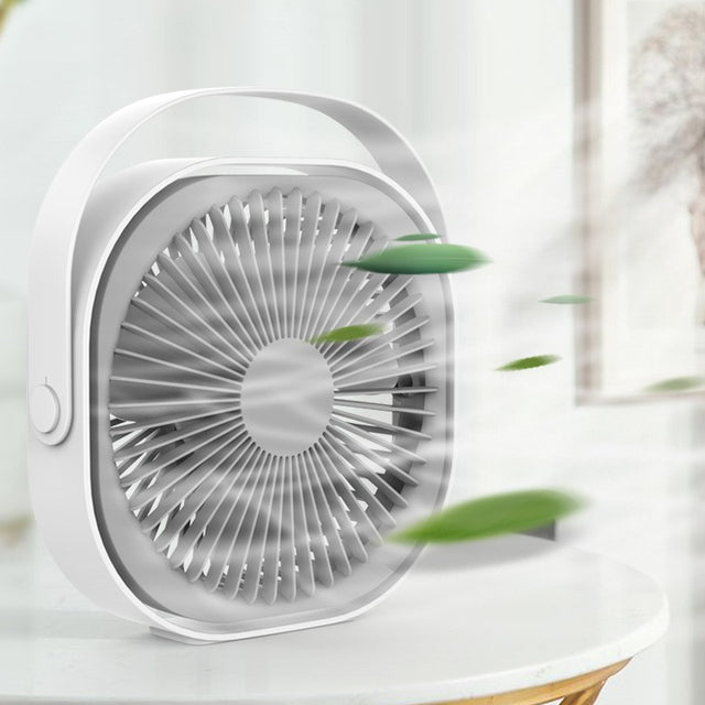 Mini Ventilator Pentru Birou Cu Usb, Rotire 360 Grade, 3 Viteze, 4000 Ma, 13.5 X 12,8 - vivimall.ro
