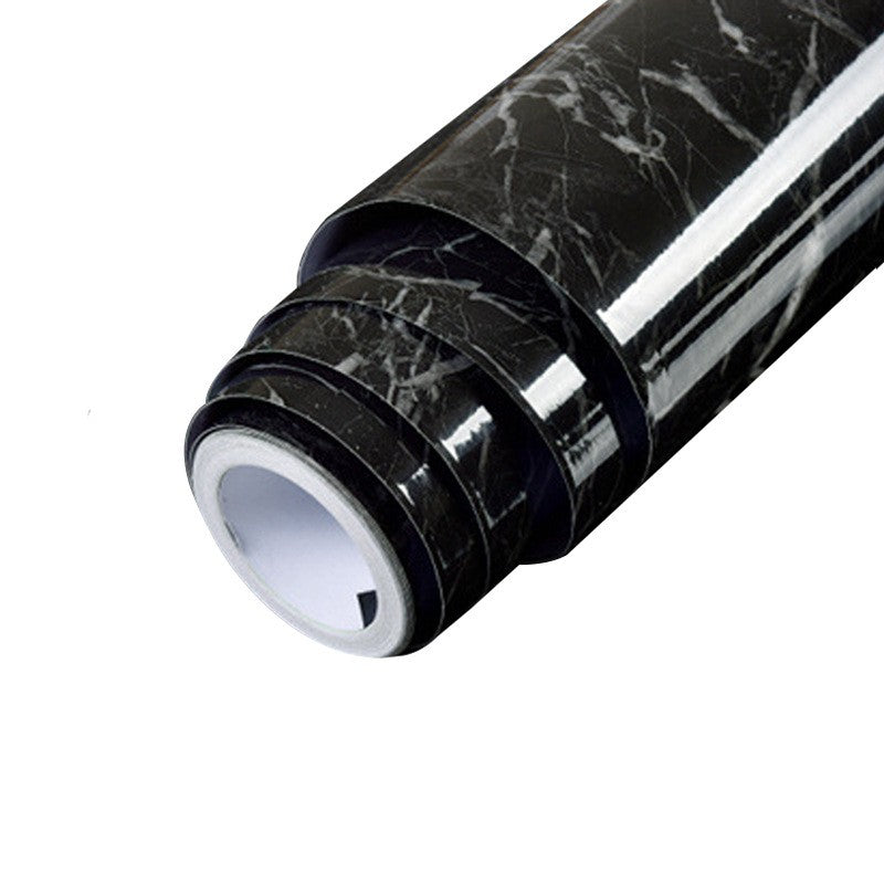 Tapet Autocolant Pentru Bucatarie, Rola Cu Efect De Marmura, Folie Autoadeziva, 40Cmx100Cm, Negru - vivimall.ro