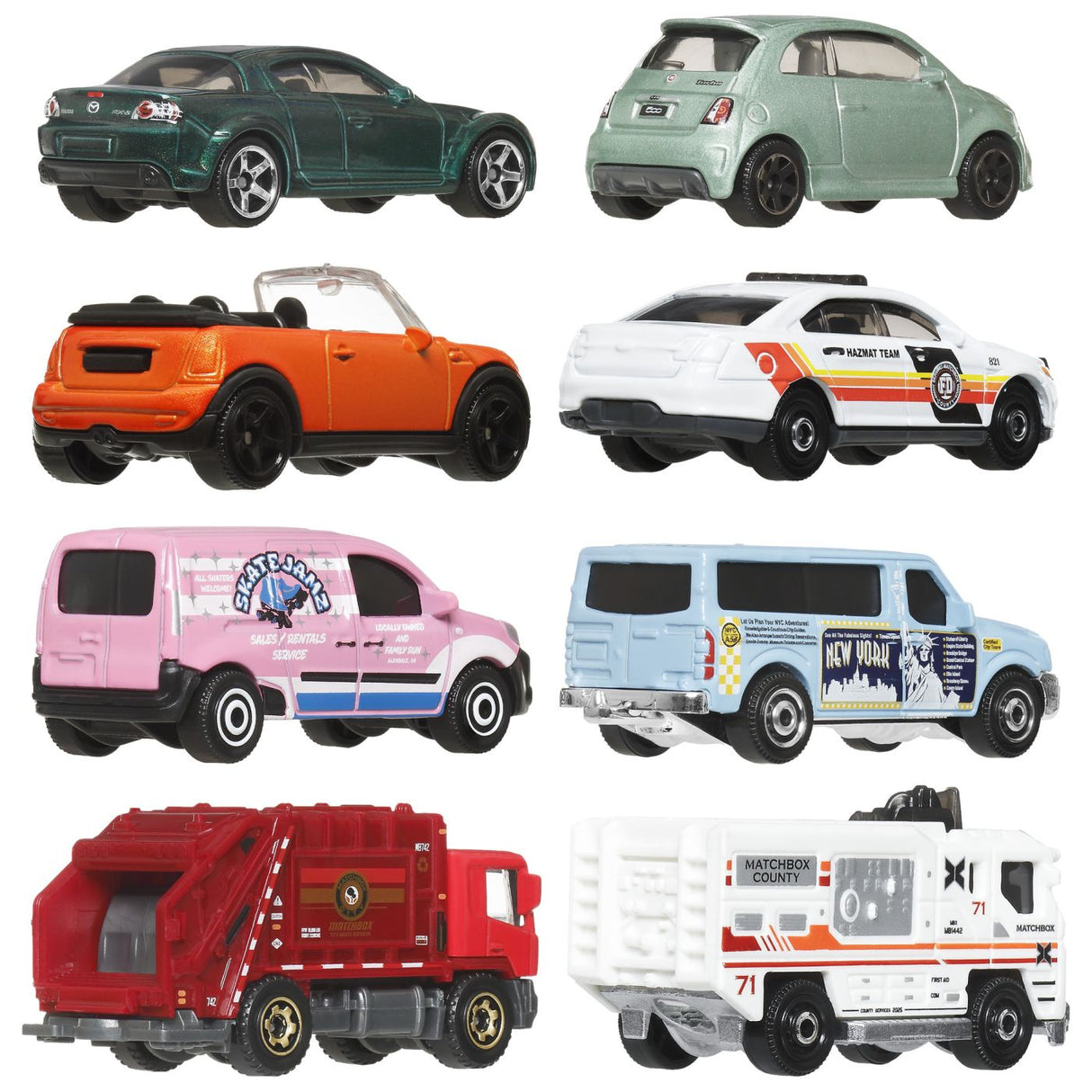 MATCHBOX SET 8 MASINUTE METALICE EXCLUSIV VAN UTILITAR FORD SCARA 1 LA 64