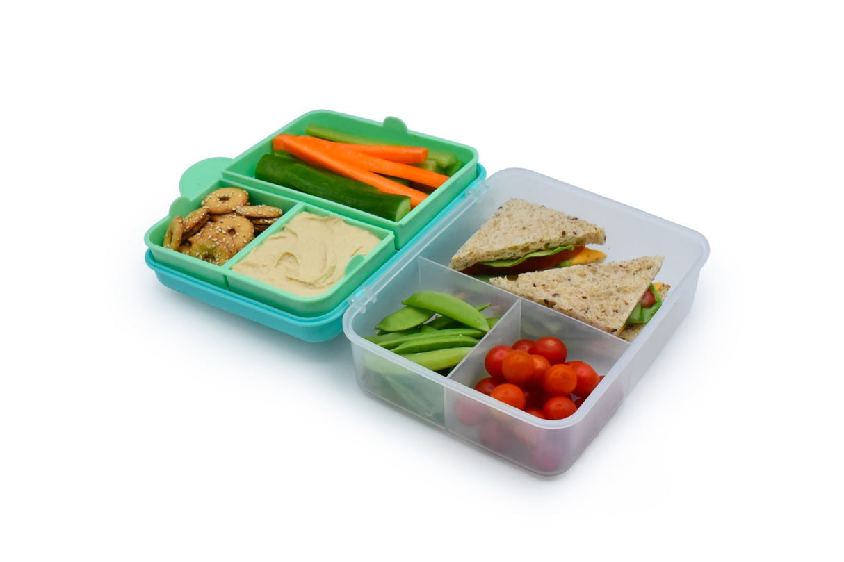 CUTIE PRANZ BENTO 2 NIVELE CU TACAMURI MELII BLUE MINT LIME