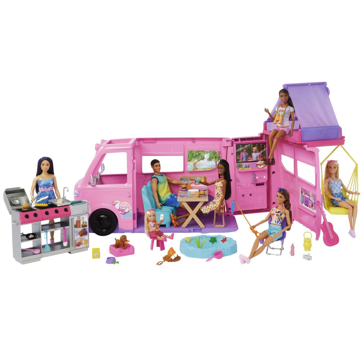 BARBIE RULOTA DE VIS CU ACCESORII