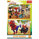 PUZZLE TREFL 2X24 SPIDEY AND HIS AMAZING FRIENDS DINO-WEBS SPIDEY SI DINOZAURII