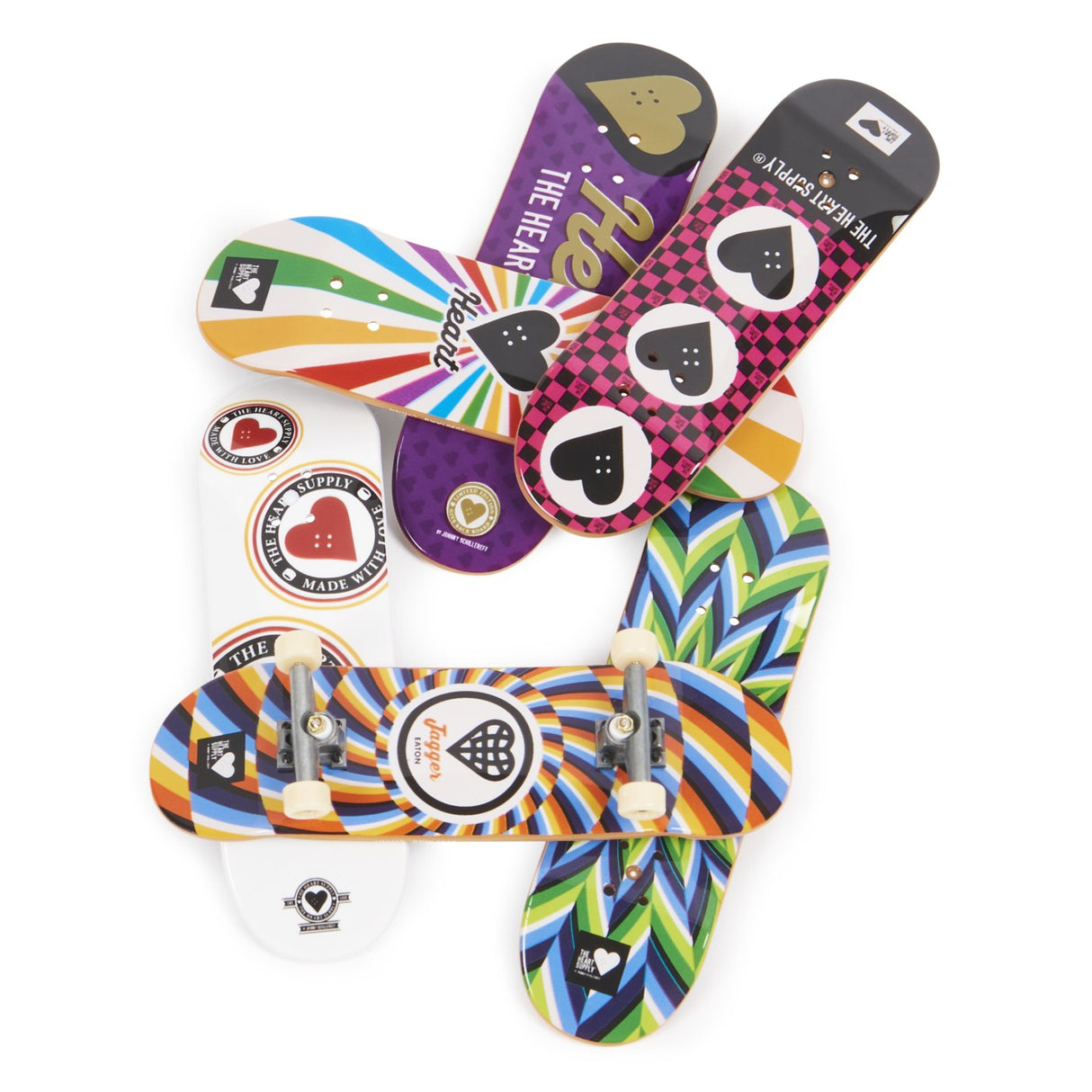 TECH DECK PACHET 6 PIESE CU ACCESORII FINGERBOARD HEART