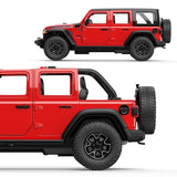 MASINUTA METALICA JEEP WRANGLER RUBICON 4XE ROSU CU SCARA 1 LA 32