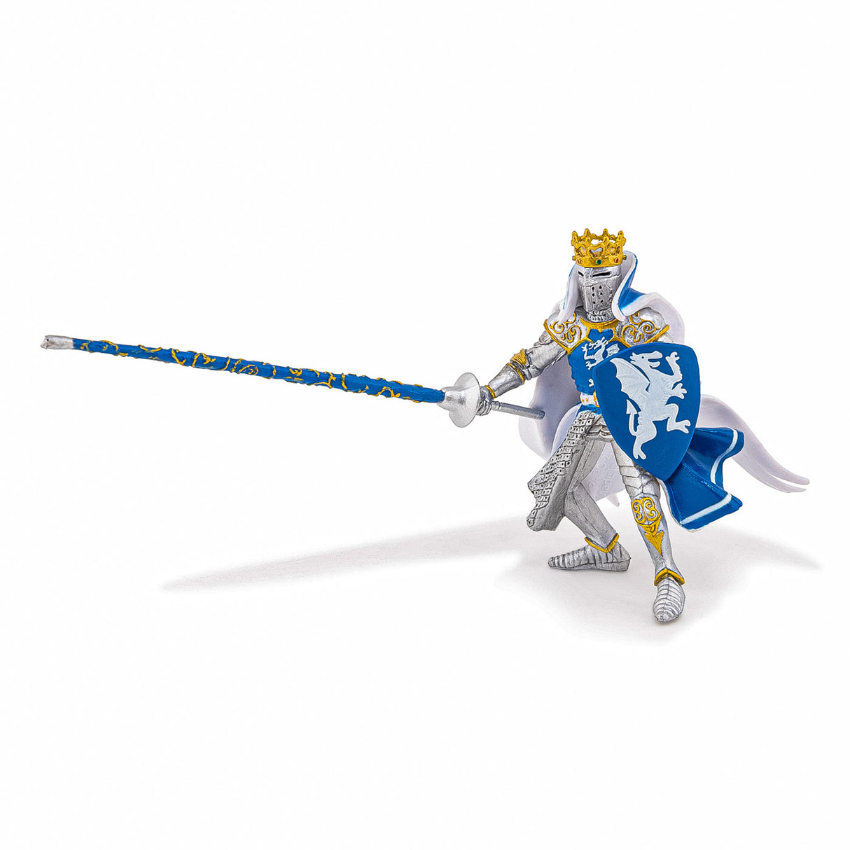 PAPO FIGURINA REGE CU BLAZON DRAGON albastru