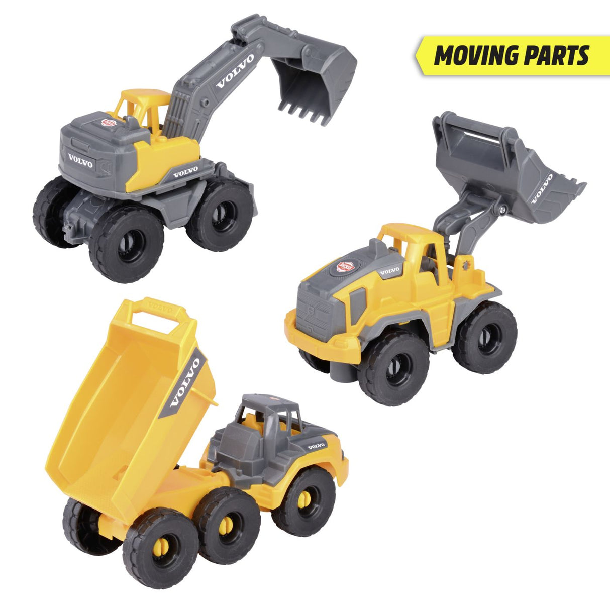 DICKIE VOLVO SET 3 UTILAJE PENTRU CONSTRUCTII