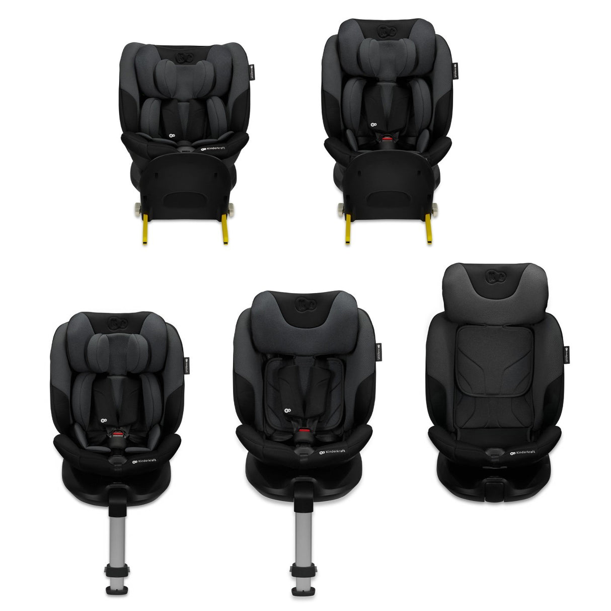 SCAUN AUTO KINDERKRAFT I-FIX, I-SIZE 40-150 CM, GRAPHITE BLACK