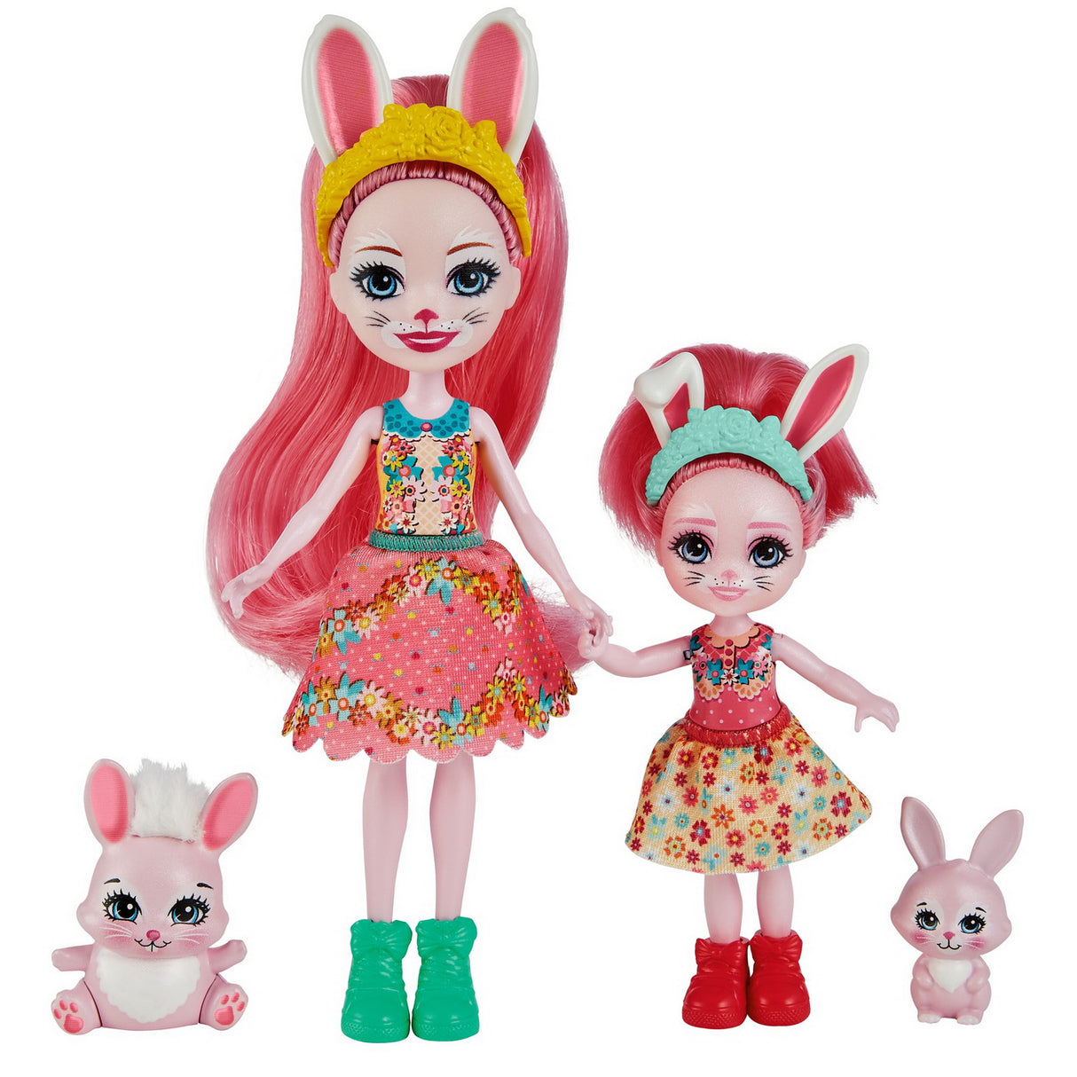 ENCHANTIMALS SET PAPUSI SURORI SI ANIMALUTELE LOR  BREE BUNNY SI TWIST SI BEDELIA BUNNY SI TAPPY