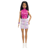 PAPUSA BARBIE FASHIONISTA BRUNETA CU TOP CU STELUTE