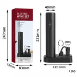Set Tirbuson Electric Din 5 Piese, Deschizator Electric, Cu Baterii, Multifunctional, 23X14Cm, Negru - vivimall.ro