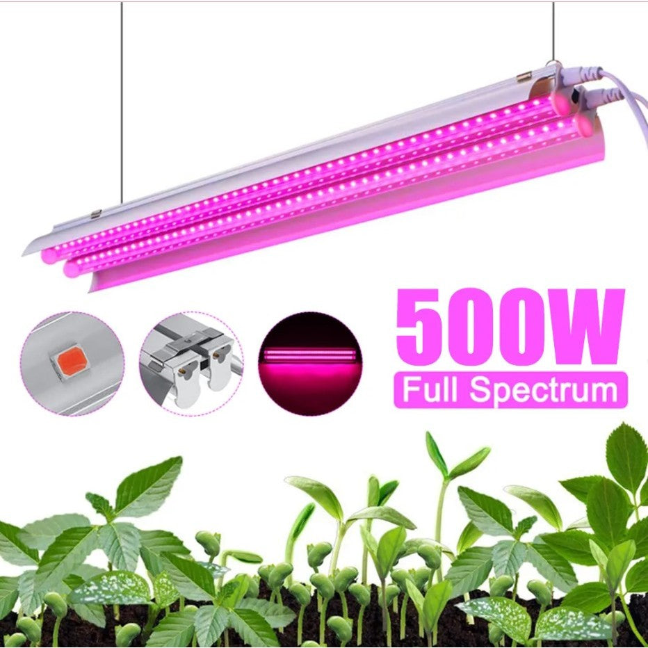 Lampa dubla pentru cresterea plantelor Vivimall, 50 cm, T5, tehnologie LED, nu afecteaza plantele, potrivit pentru intregul ciclu de crestere, multicolor - vivimall.ro