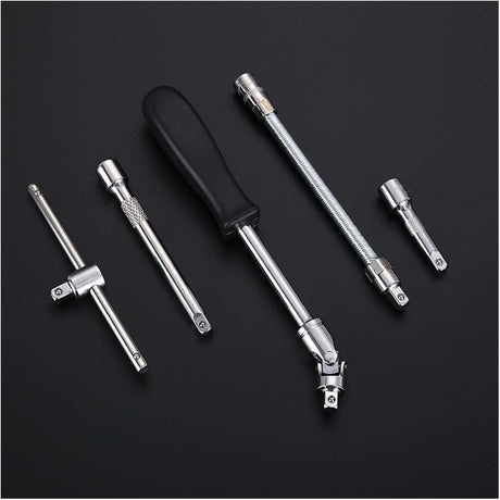 Trusa Chei Tubulare, Set 53 de Piese, Flippy, Surubelnita, Clichet, Tubulare, Imbus, Prelungitor, 27 x 20 x 5 cm, 1.7 kg, Cutie Verde