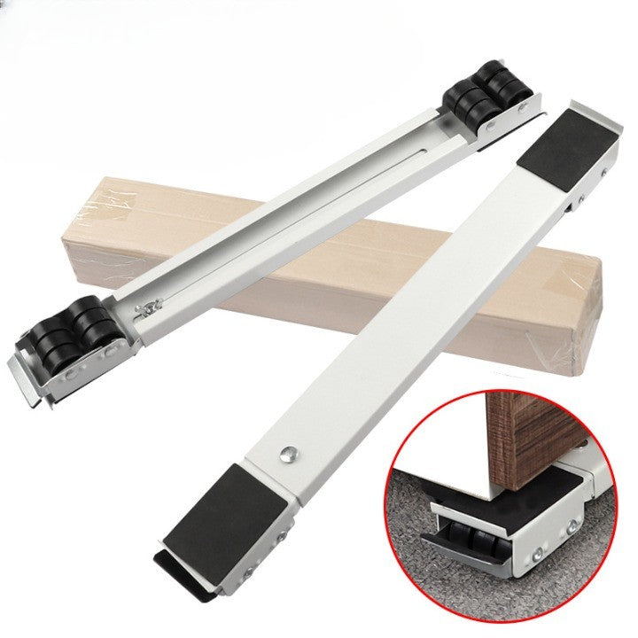 Set Suport Reglabil, Cu Roti, Pentru Mutat Mobila, Dimensiune Reglabila, Greutate Maxima 330 kg, Benzi Antiderapante, Cu Frana, Alb-Negru - vivimall.ro
