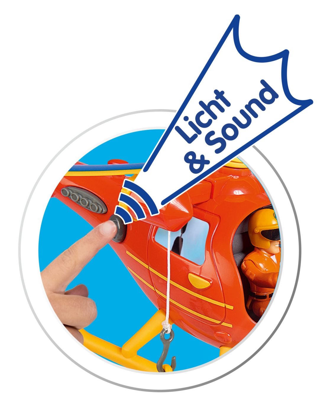 POMPIERUL SAM ELICOPERUL WALLABY CU FIGURINA TOM THOMAS