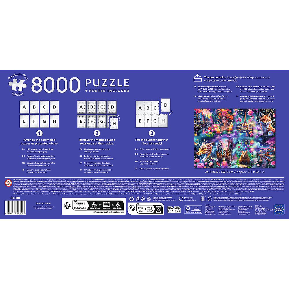 PUZZLE TREFL 8000 PREMIUM PLUS LUMEA COLORATA CU POSTER INCLUS