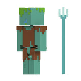 MINECRAFT CRAFT A BLOCK FIGURINA DROWNED 8CM
