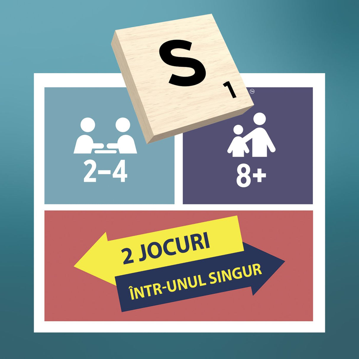 JOC SCRABBLE 2 IN 1 DIN LEMN IN LIMBA ROMANA