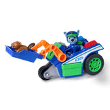 PATRULA CATELUSILOR CAUTARE SI SALVARE SET FIGURINA ROCKY SI VEHICUL DE RECICLARE