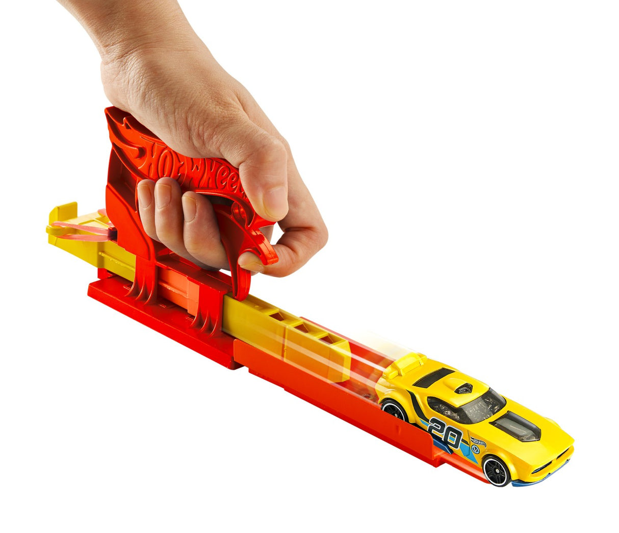HOT WHEELS SET LANSATOR PORTABIL ROSU SI MASINUTA